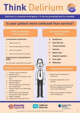 Think Delirium (staff Poster) | HSC Public Health Agency